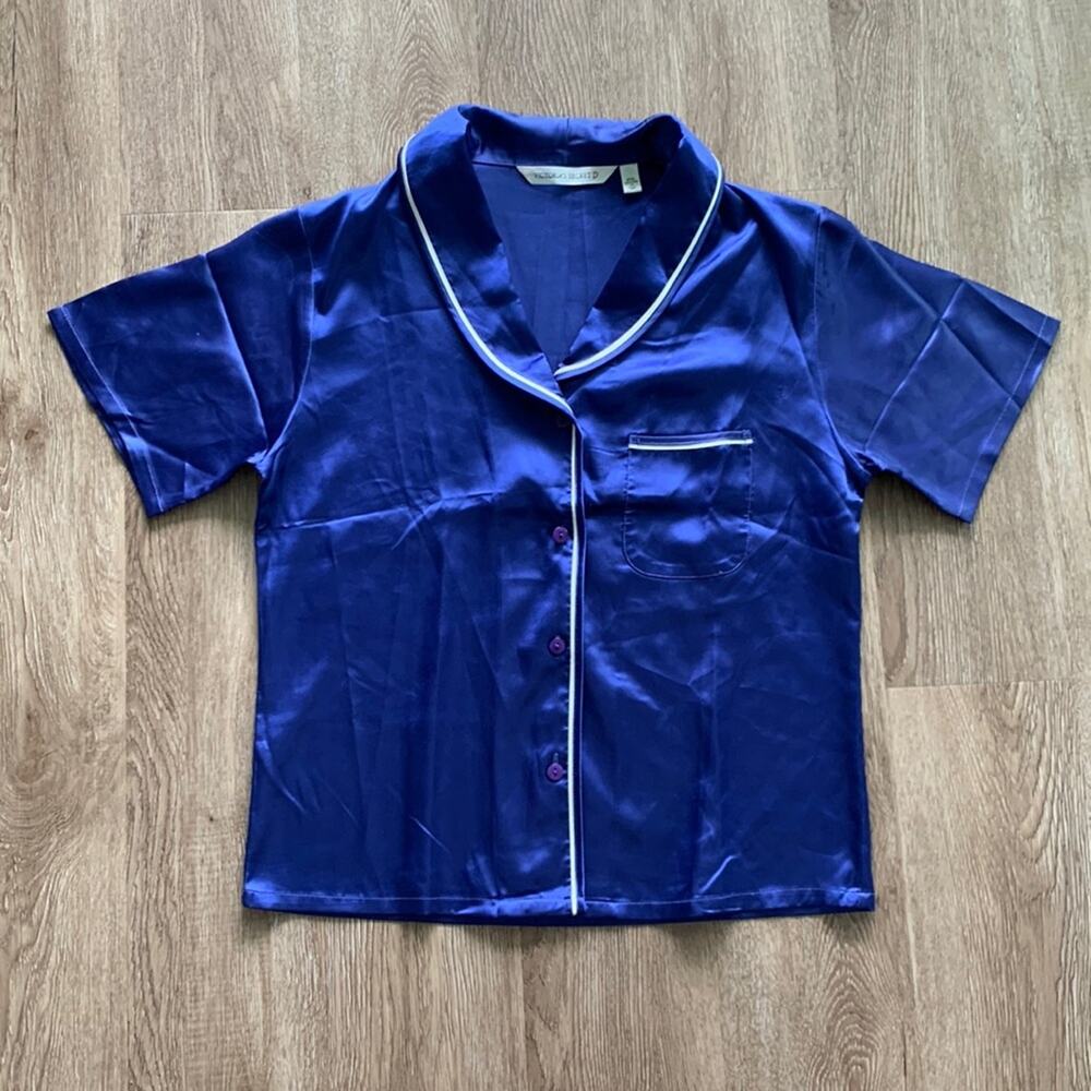 Victoria's Secret Button Front Sleep Shirt Blue/Purple Size Small